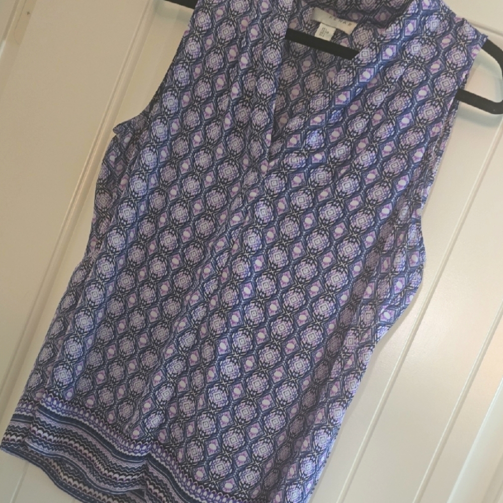 Kenar Blue Sleeveless Blouse